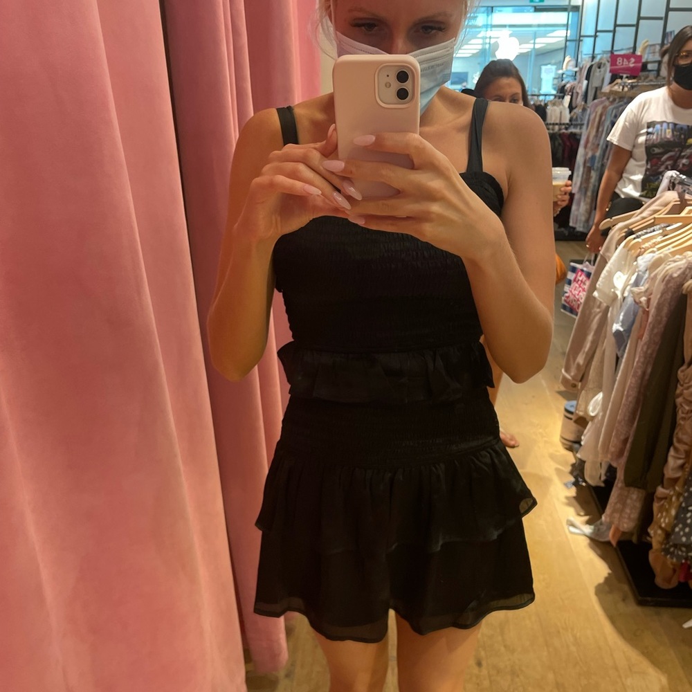 Honey Smocked Ruffle Layer Mini Dress